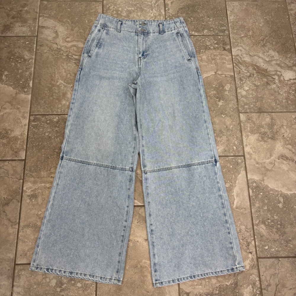Habitual Women Light Wash Wide Leg High Rise Jeans Size 12/31 Blue Denim